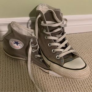 GREY CONVERSE HIGH TOPS